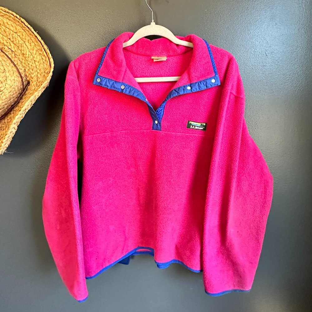Vintage L.L. Bean Hot Pink Fleece Jacket Shirt